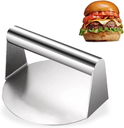 Pressa per Hamburger in Acciaio Inox per Deliziosi Hamburger, Patties, Barbecue, - Foto 11 di 12