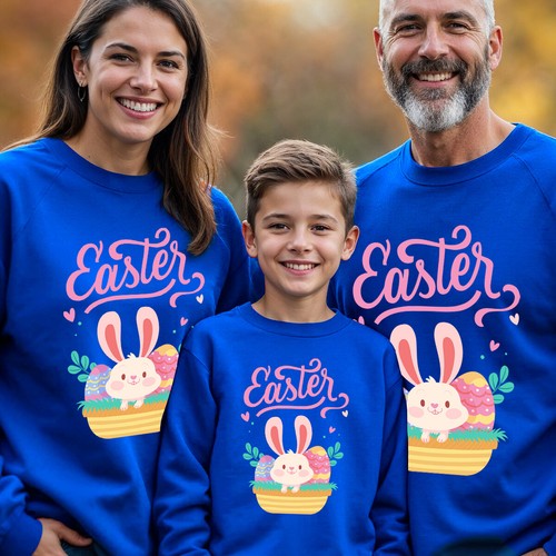 Family Bunny Happy Easter Sweatshirts Jumper Cute Festival Holiday Party #ED - Picture 12 of 27