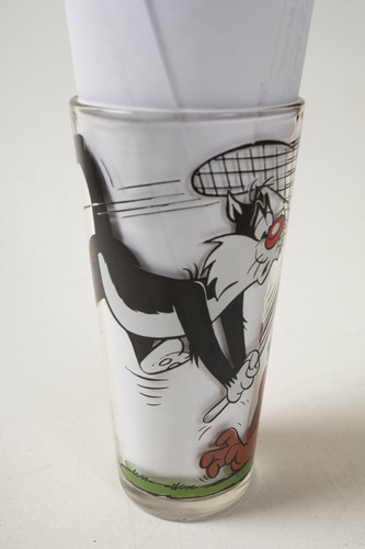 Sylvester Tweety Bird w/Boxer Dog Warner Bros Pepsi Glass (C3R) Loony Tunes 1976 - Picture 2 of 7