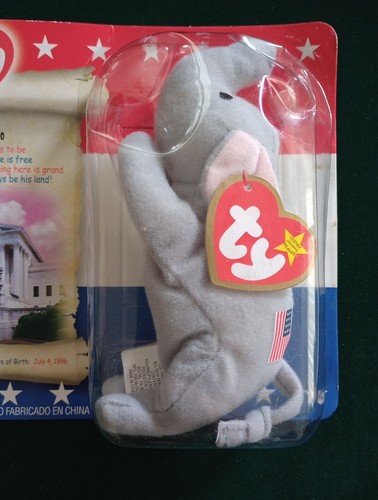 RIGHTY THE ELEPHANT McDonald's Teenie Beanie Babies 2000 ty American Trio - Picture 3 of 7