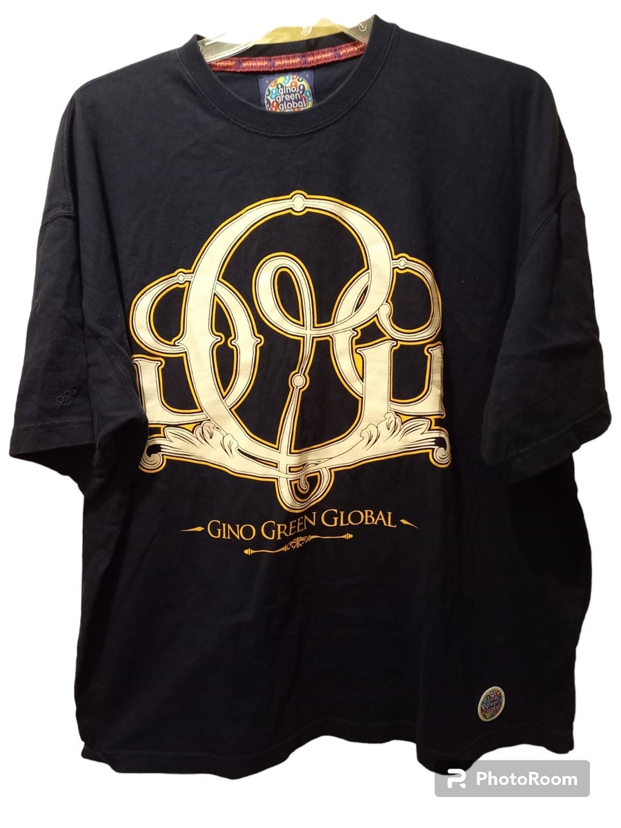 Vintage Y2k GINO GREEN GLOBAL Shirt Men's 2xl Black - Main Image