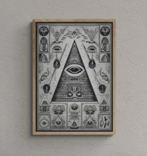 Ancient Egyptian Art Print Masonic Symbol Poster Printable Wall Art Instant