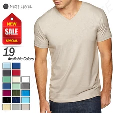 NEW Next Level Men's Premium Fit Sueded V-Neck Sizes S-XL T-Shirt R-6440