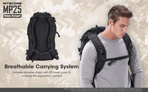 NiteCore MP25 Modular Expandable System Backpack 25L Capacity - Black - Picture 12 of 12