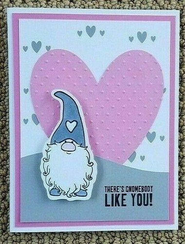 CARD KIT Handmade HAPPY VALENTINE'S DAY Gnome 4 Cards With Envelopes