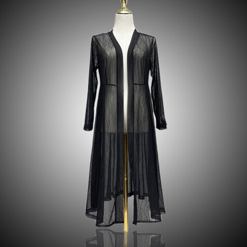 Lange Damen-Cardigan-Jacke Mantel offen vorne Netz Sonnenschutzjacke - Bild 18 von 24