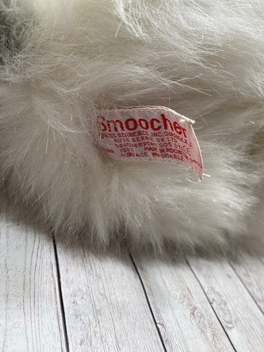 RUSS SMOOCHER White Gray PUPPY DOG Plush Stuffed Animal, Long Pile RARE - Picture 6 of 10