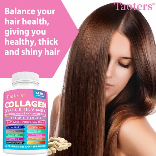 Collagen Complex 1000mg- Type I, II, III, V, X - Anti-Aging, Hydrolyzed Collagen - Picture 4 of 15