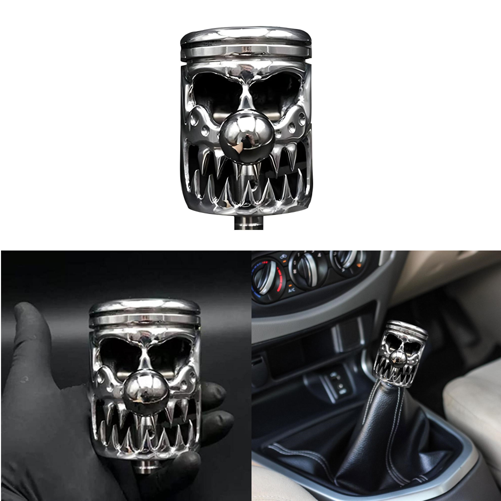 Chrome Skull Piston Car Auto Manual Car Gear Stick Shift Knob Shifter Lever