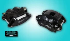 GM metric front disc brake calipers dual twin piston md154 pads black 