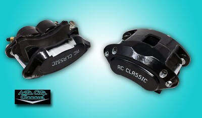 GM metric front disc brake calipers dual twin piston md154 pads black 