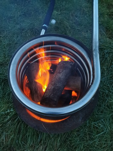 32mm Durchlauferhitzerschlange mit Fireguard & 1m Schlauch - Whirlpool, Lagertank, Fasswanne - Bild 1 von 5