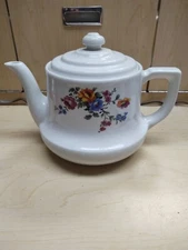 Hall Pottery For Enterprise Aluminum Co Drip-O-Lator Floral Pattern Teapot GUC