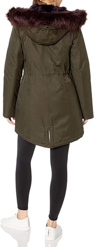 Betsey Johnson NWT NEW Faux Fur Green Blue Jacket Hoody Parka Coat XS RARE $200 - Picture 3 of 10