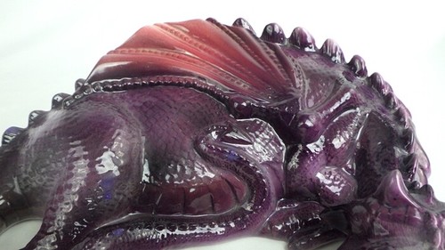 Vintage Ceramic Dragon Figurine Hand Painted with Glass Eyes - Picture 6 of 8