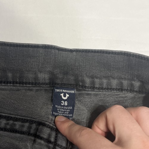 True Religion Ricky Flap Jeans * 34x32 grau Grunge Skate Paint Splat Made in USA - Bild 5 von 17