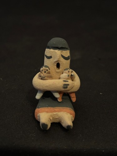 Vintage Miniature Native American Storyteller Pottery Figurine - Picture 1 of 9