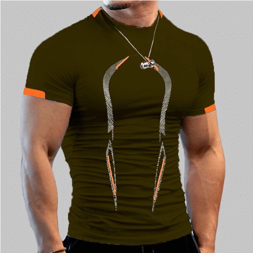 Mens Gym Top Short Sleeve Fitness Tee Compression Sport T Shirt Breathable - Picture 8 of 21
