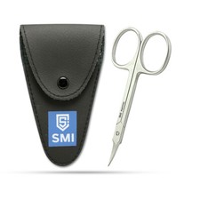 SMI - Nagelhautschere gebogen Hautschere Maniküre Schere Edelstahl mit Etui 