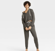Women's French Terry Lounge Hoodie - Colsie Large, Gray