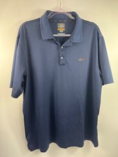 Greg Norman For Tasso Elba Five Iron Play Dry Polo Men's Sz L Navy Short Sleeve