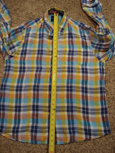 Camisa para Hombres Tommy Bahama Lino Manga Larga Cuadros/Botón a Cuadros Talla Grande - Imagen 8 de 11