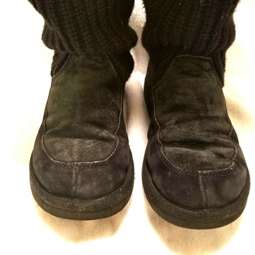 UGG Australia 5124 Mujer Tejido Invierno Botas Talla 6 Negro Crochet Tejido - Imagen 6 de 10
