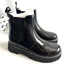 Seekavan JDO1 Boots Women Size 10 M Black Patent Leather Shoes