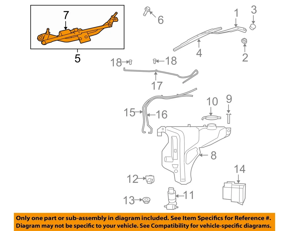Used Windshield Wiper Motor fits: 2011 Dodge Journey includes linkage Grade A - Image 3 of 4