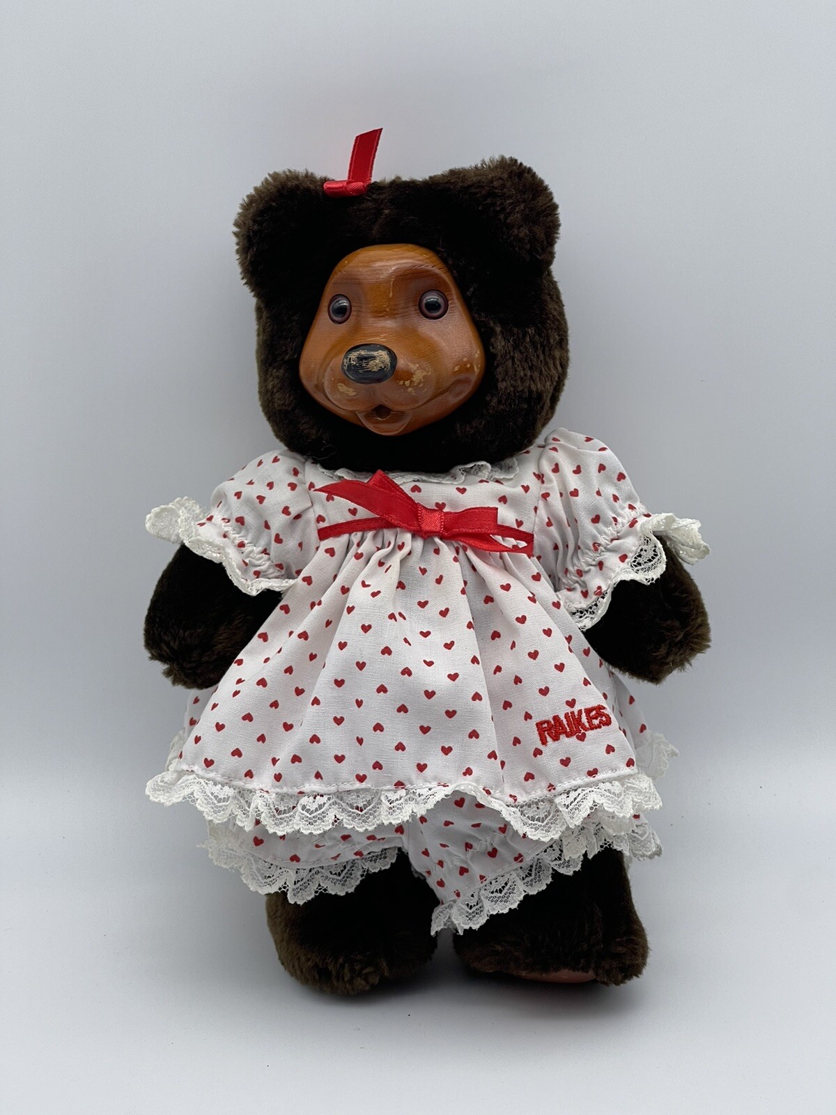 Raikes Bears Applause 1993 Wooden Plush Brown Girl Heart Bear eBay