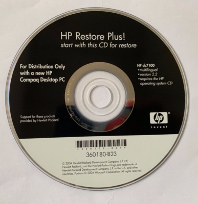 hp restore plus! 2004 CD for Restore