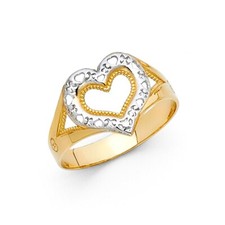 Gold 14K Two Tone Gold Fancy Heart Ring