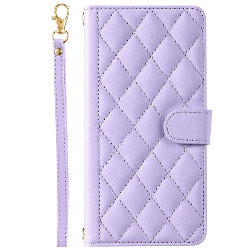 Grid Leather Wallet Phone Case For Samsung S25 Ultra S24 Plus S23 FE S10 Note 20 - 第 13/18 張圖片