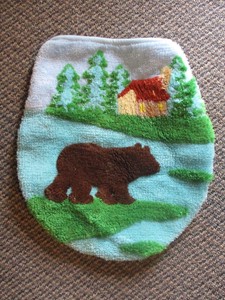 Country Rustic Northwoods Cabin Cottage Bear Lake Toilet Cover Bathroom Decor Ebay
