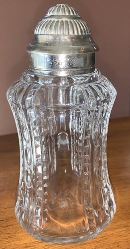 Antique Press Cut Crystal Glass Syrup Pitcher Very Ornate W/Silver Plate Top - 第 2/20 張圖片