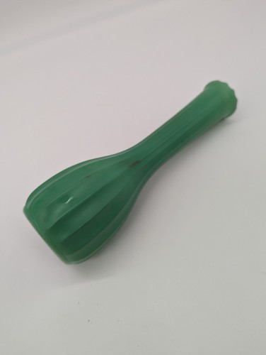 Vintage CLG Co. grüne Milchglas gerippte Knospe Vase 8 3/4" MCM - Bild 5 von 12