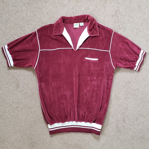Vintage 70s Madison Sport Size XL Elvis Presley Style Burgundy Shirt Bowling