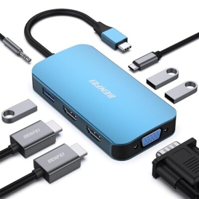 BENFEI USB C MST HUB-Docking Station 8-in-1
