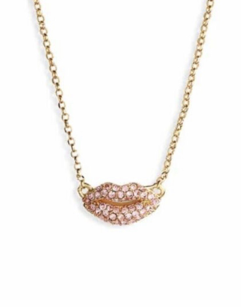 Kate Spade Small Crystal Lip Pendant 