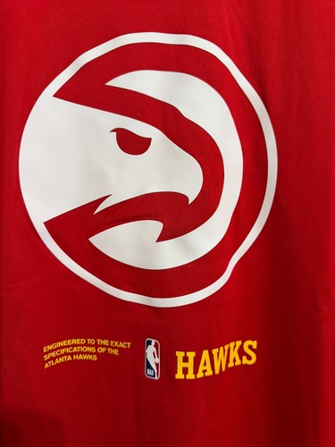 Nike NBA Atlanta Hawks Team Issue Player Pregame Warmup T-Shirt Rot Herren L NEU - Bild 2 von 7