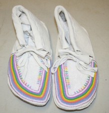 NEW NATIVE AMERICAN ELK LEATHER BEADED MOCCASINS FREE SHIPPING