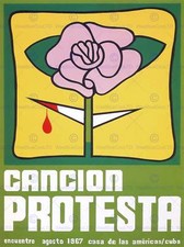 Listing image for Propaganda Political Protest Song Cuba Communism Rose Thorn Blood Poster Bb2646A