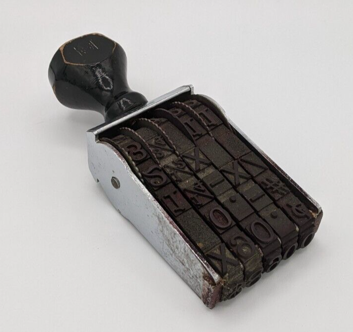 Pullman 5 Band Ink Stamp with Numbers Symbols + Fractions Vintage eBay