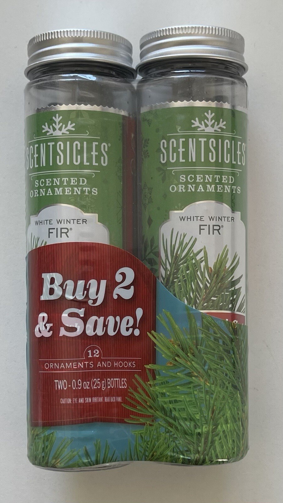 NEW SEALED WHITE WINTER FIR SCENTSICLES ORNAMENTS CHRISTMAS SCENT