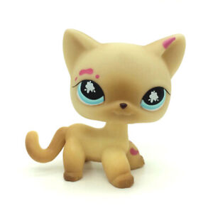 Pet Shop LPS Toys #816 Messiest Pink Paint Splatter Cat Kitty Blue Eyes