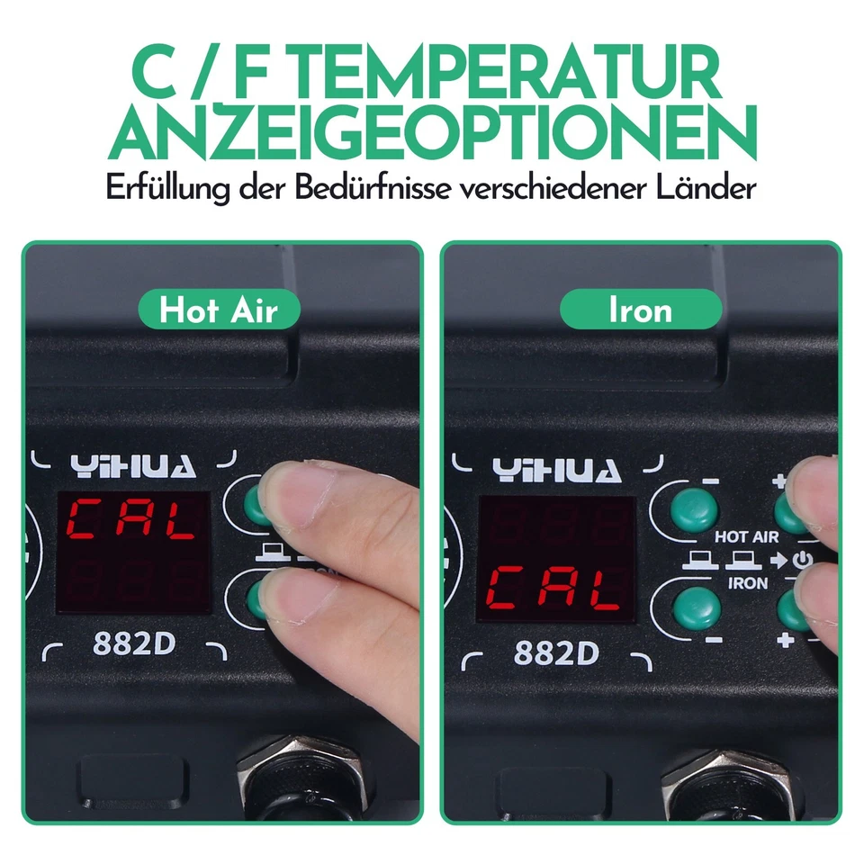 YIHUA 750W 2 en 1 Estación de Soldadura Digital Desoldador Soldadura por Aire Caliente Juego de Soldador - Imagen 4 de 4