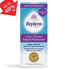 Replens Long-Lasting Vaginal Moisturizer Gel with Reusable Applicator, 14 Count