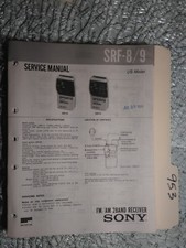 Sony srf-8 9 service manual original repair book stereo fm radio tuner walkman