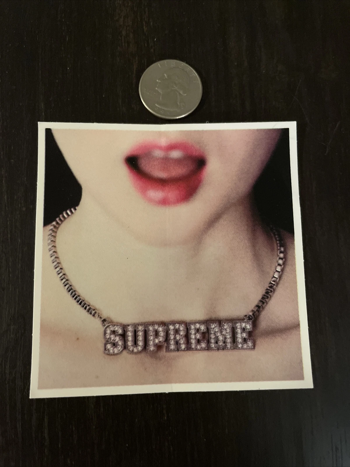 New Supreme New York Authentic Necklace Bling Pop Stick Sticker Decal SS 2018