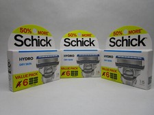 Lot Of 3 - Schick Hydro 5 Blade Dry Skin Mens Razor Refills Value Pack Of 6 5.17 per gallon